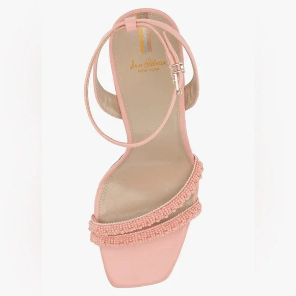 Sam Edelman Kia Block Heel Pink Size 6 Sandals Square Toe Ankle Strap - Picture 5 of 16